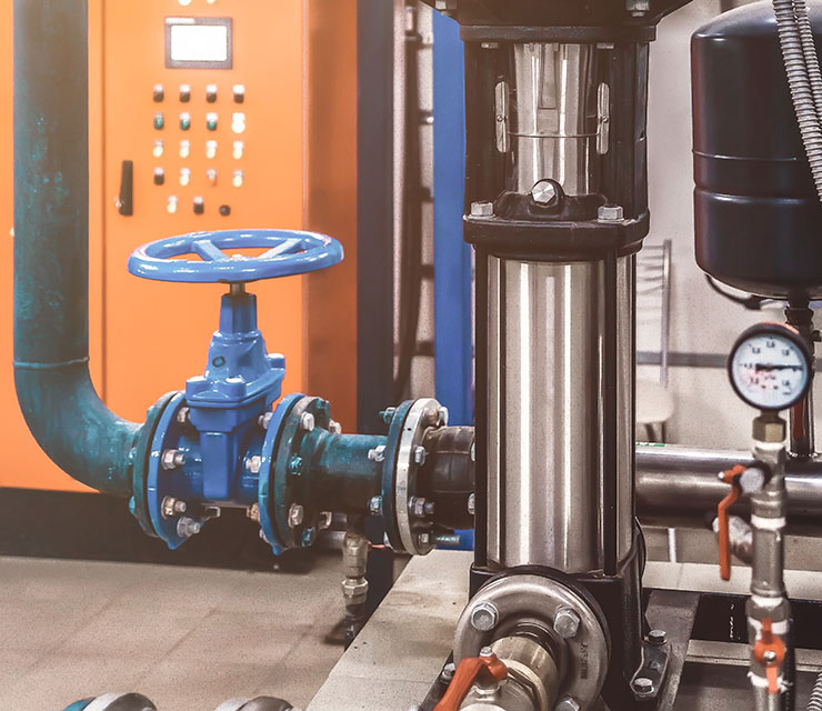 Tubing and switches for a pump control room